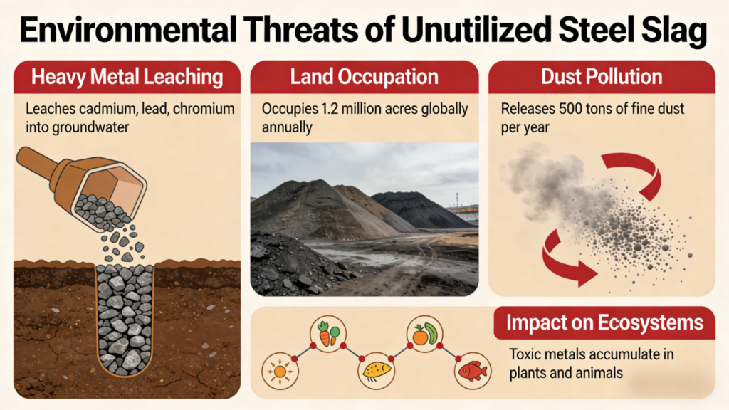 Environmental Threats of Unutilized Steel Slag