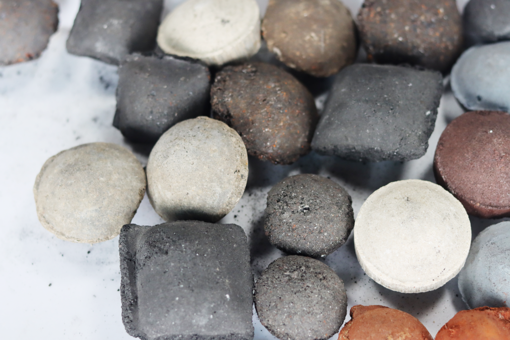 Various types briquettes