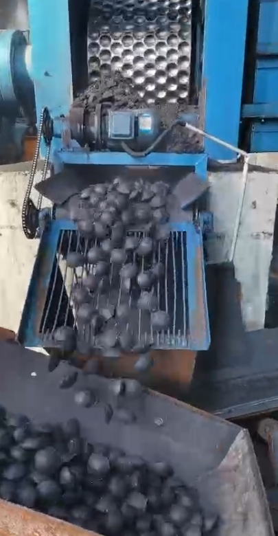 steel mill briquettes freshly out from briquette machine