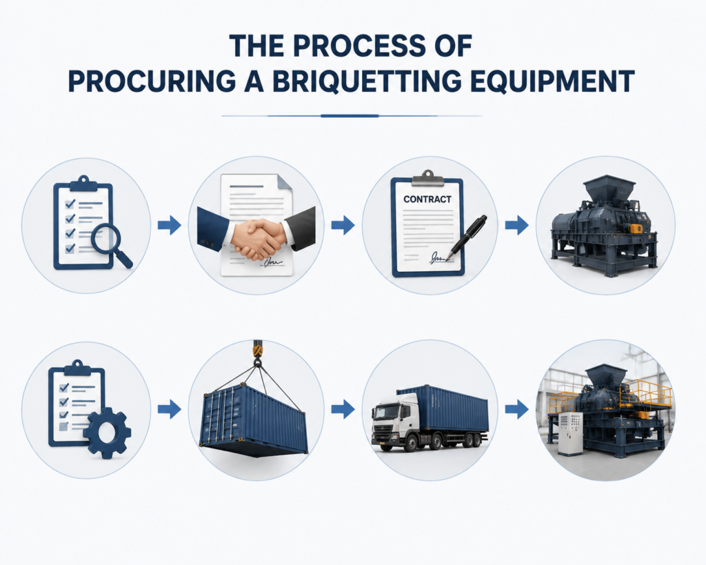 the process of procuring briquetting machine